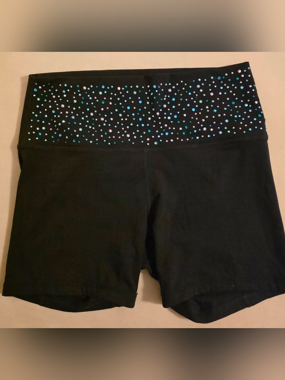Senior Elite Black Rhinestone Biker Shorts